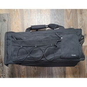 CLUCI Black Canvas Duffel Bag Travel Gym Sports Weekender Multi Pocket Large